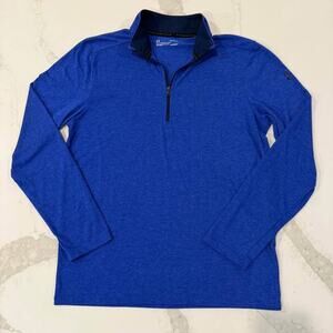 Under Armour Threadbone Heatgear 1/4 Zip Pullover Long Sleeve Men's Medium Blue